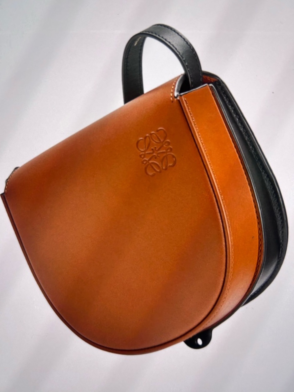 Loewe Heel Duo Two-Tone Leather Shoulder Bag